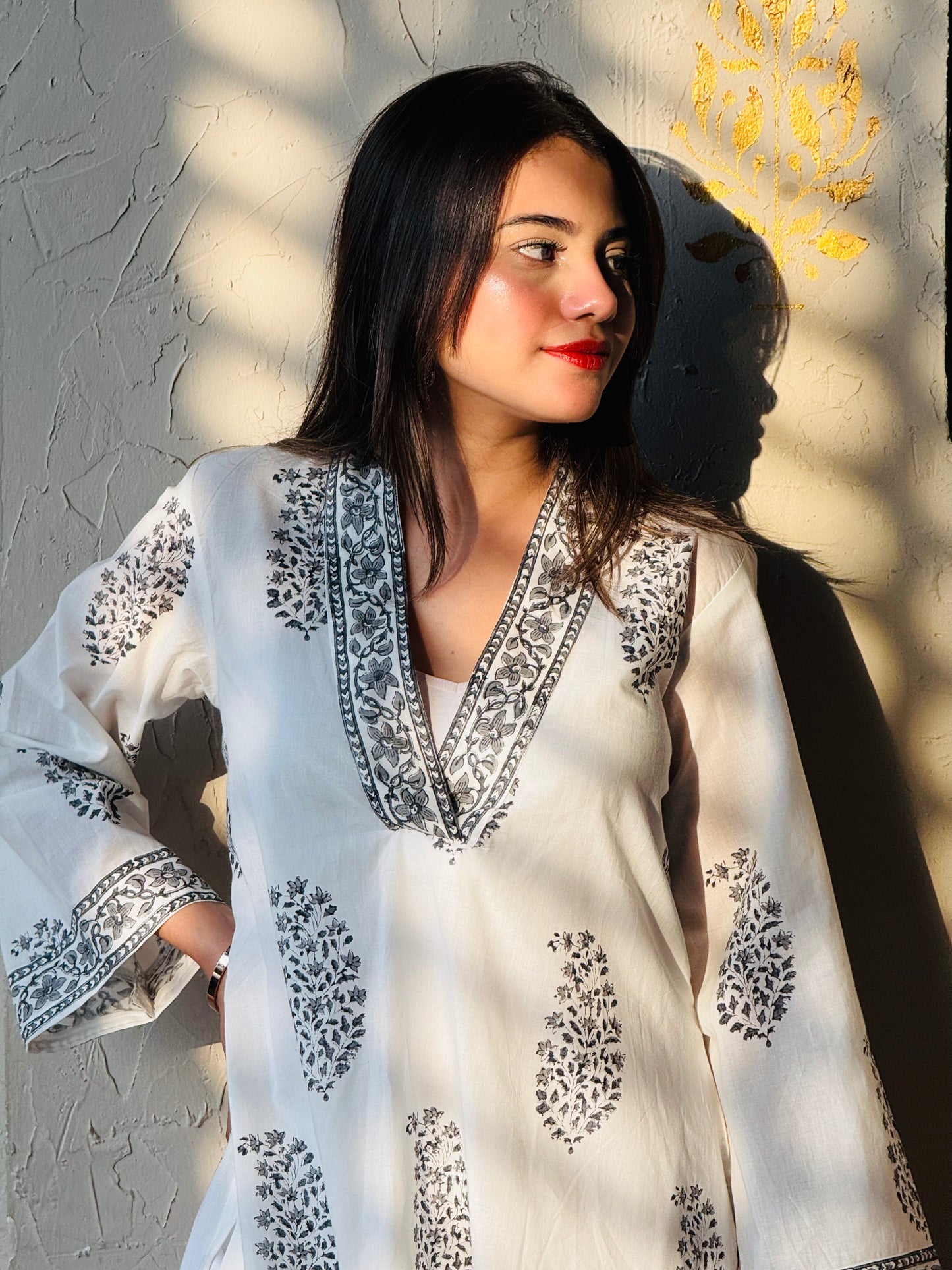 Dilnashee hand block printed Kurta set
