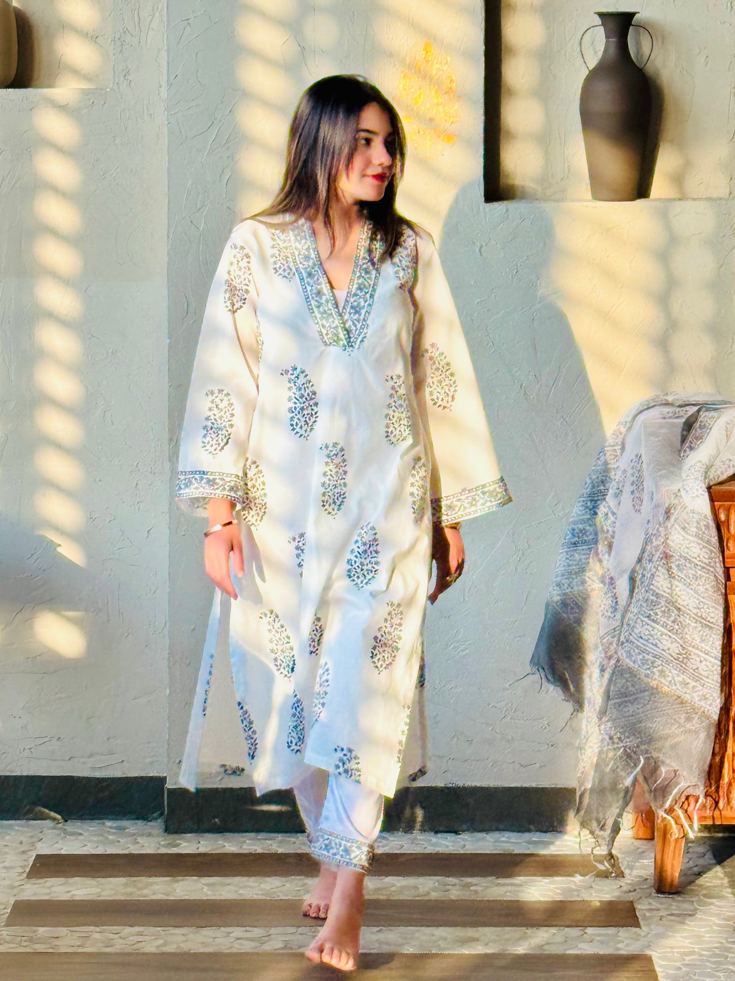 Dilnashee hand block printed Kurta set