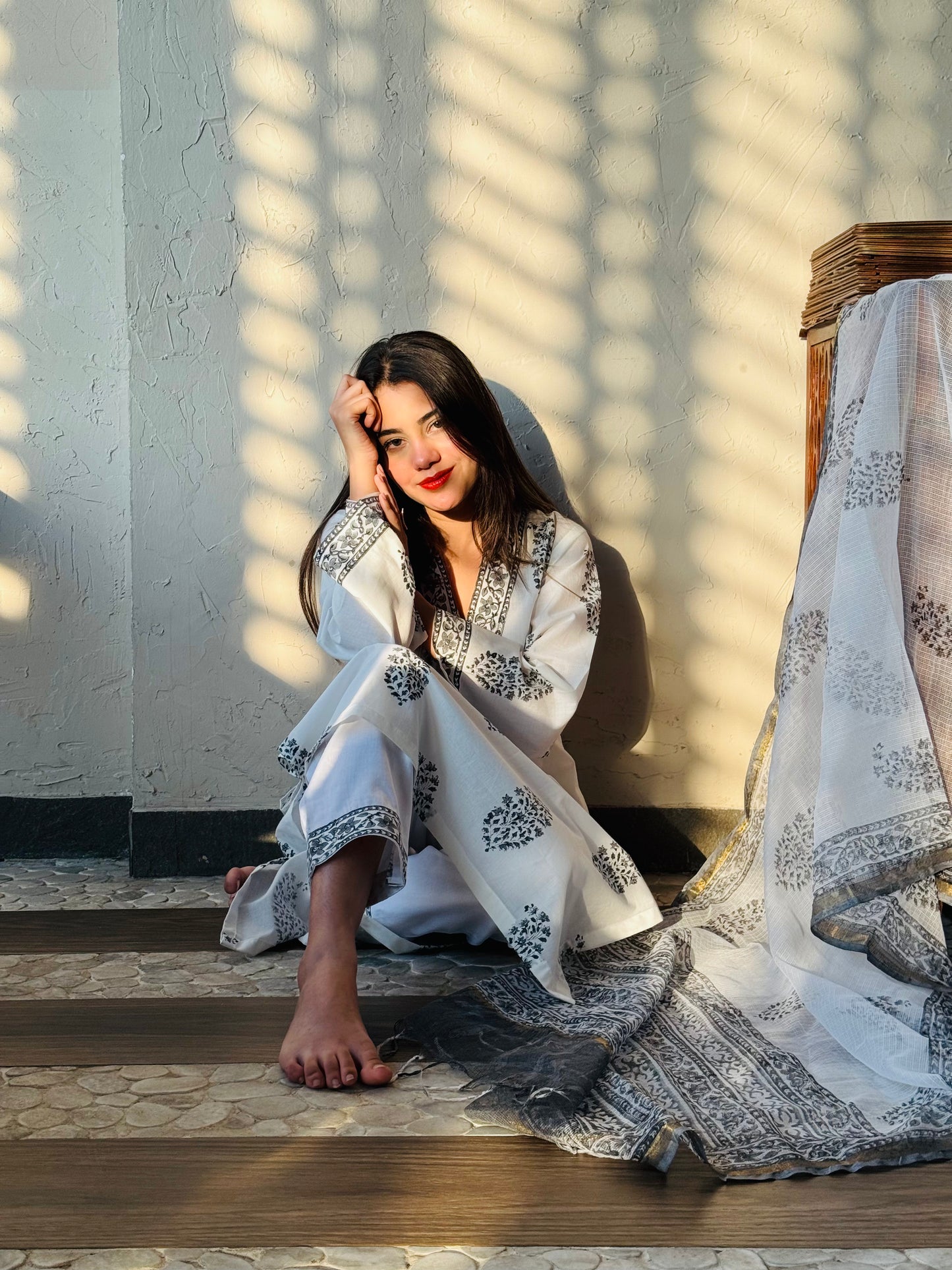 Dilnashee hand block printed Kurta set