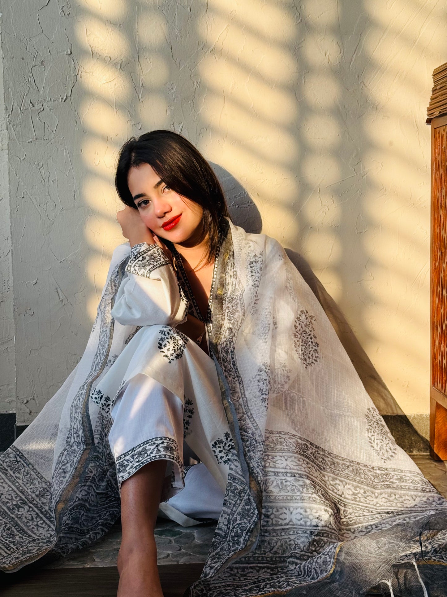 Dilnashee hand block printed Kurta set