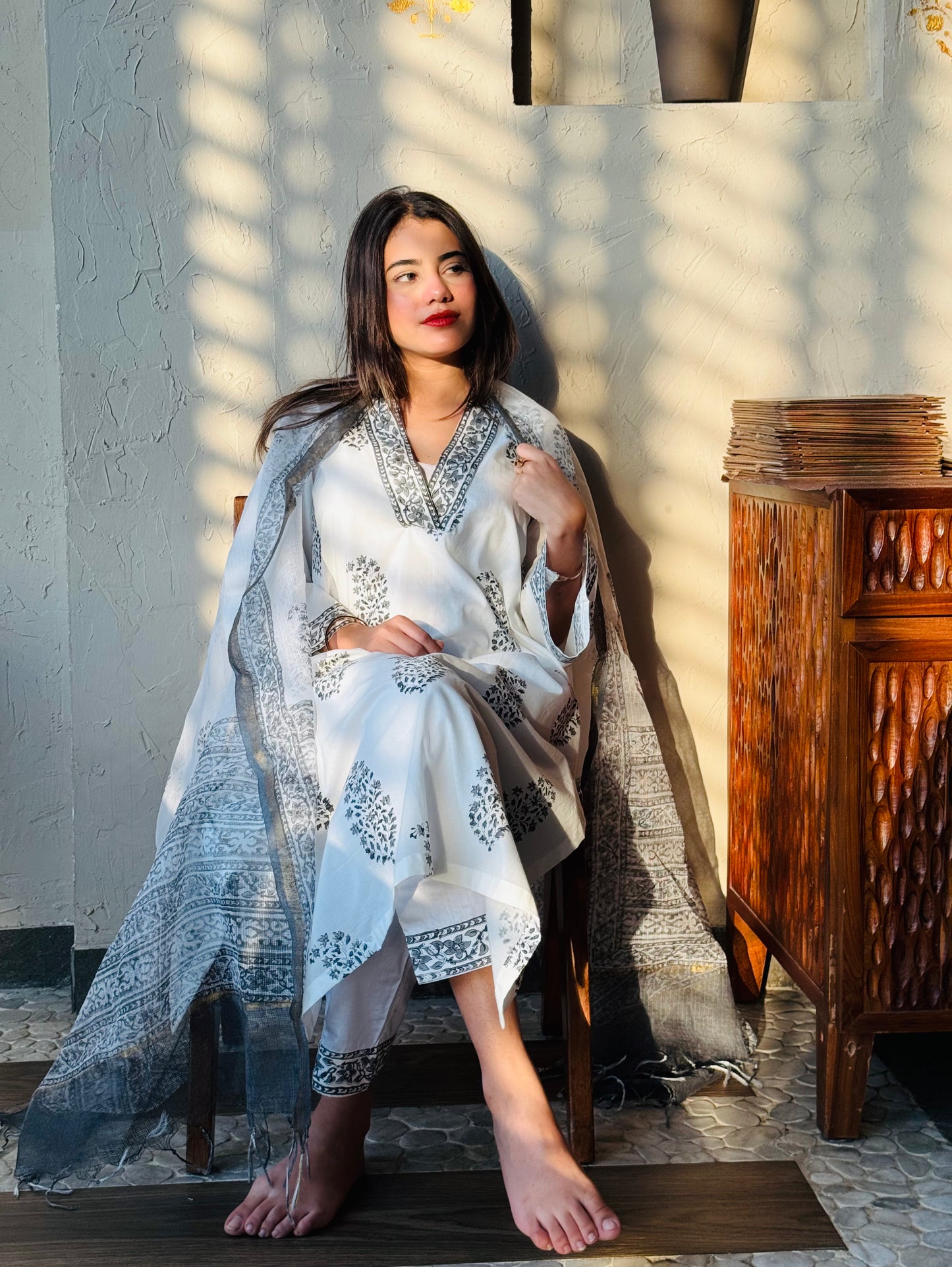 Dilnashee hand block printed Kurta set