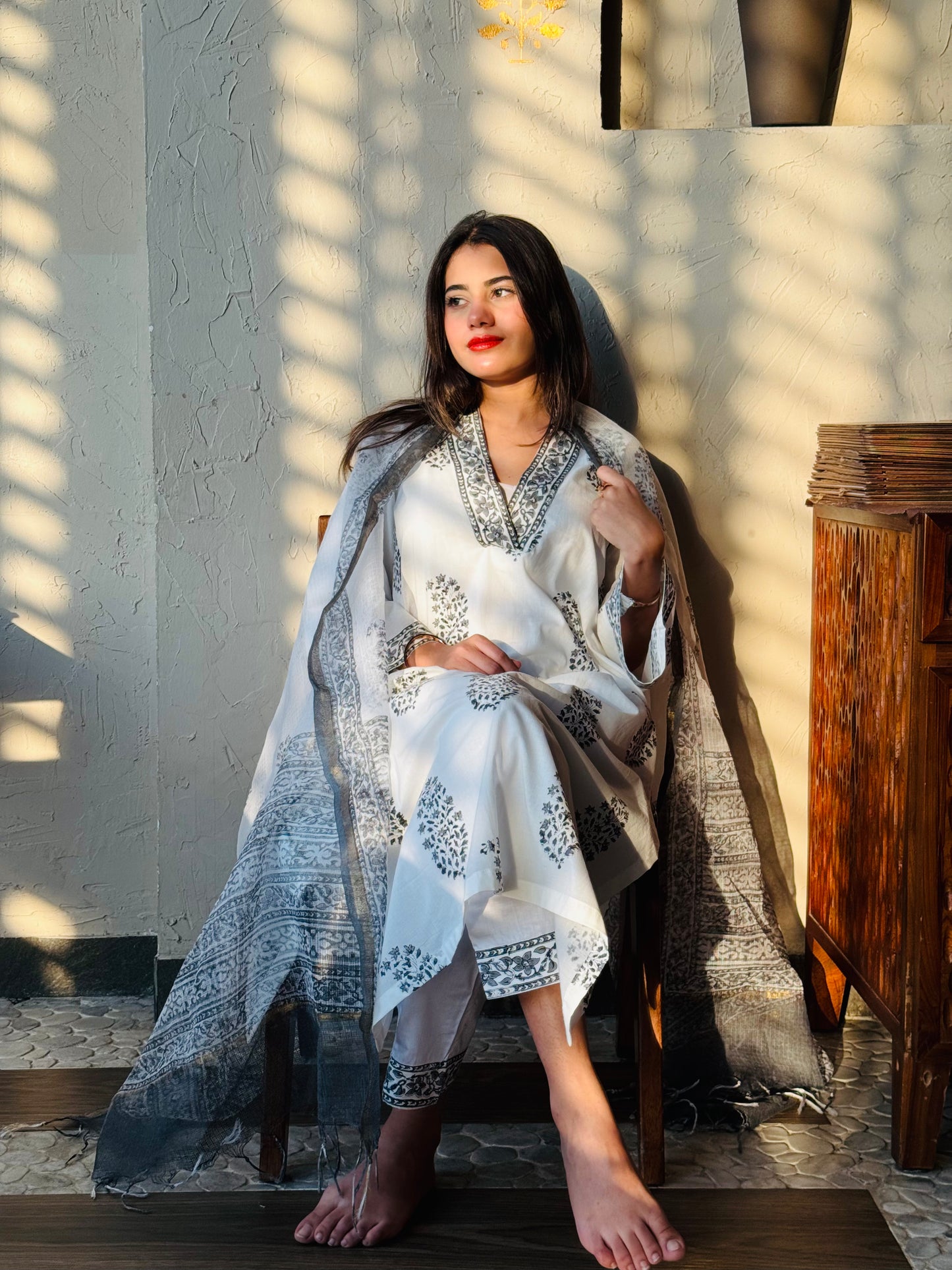 Dilnashee hand block printed Kurta set