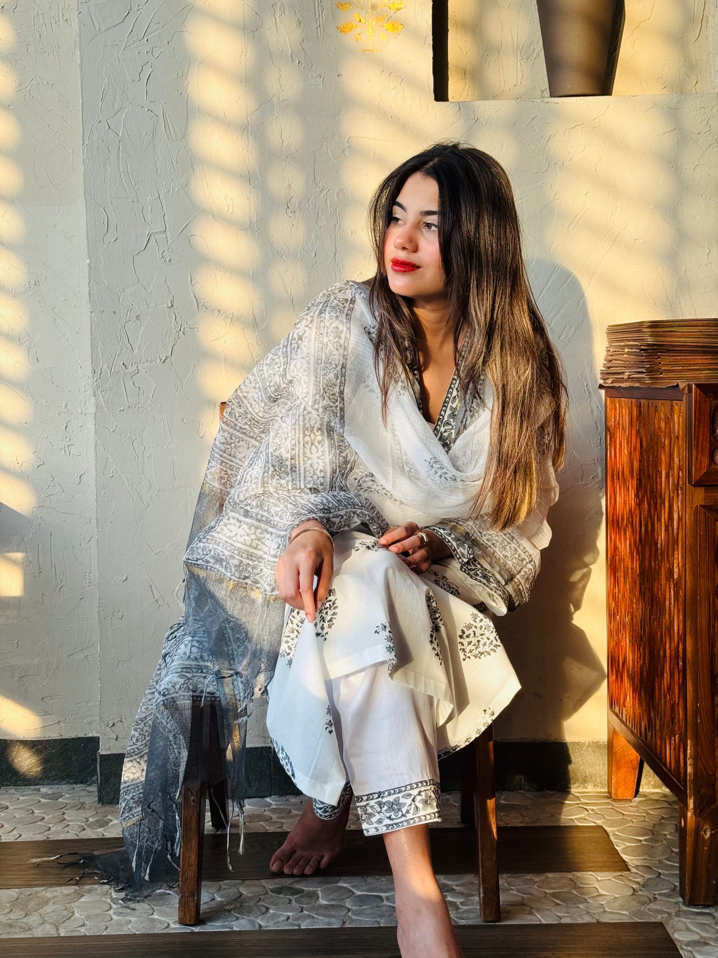 Dilnashee hand block printed Kurta set