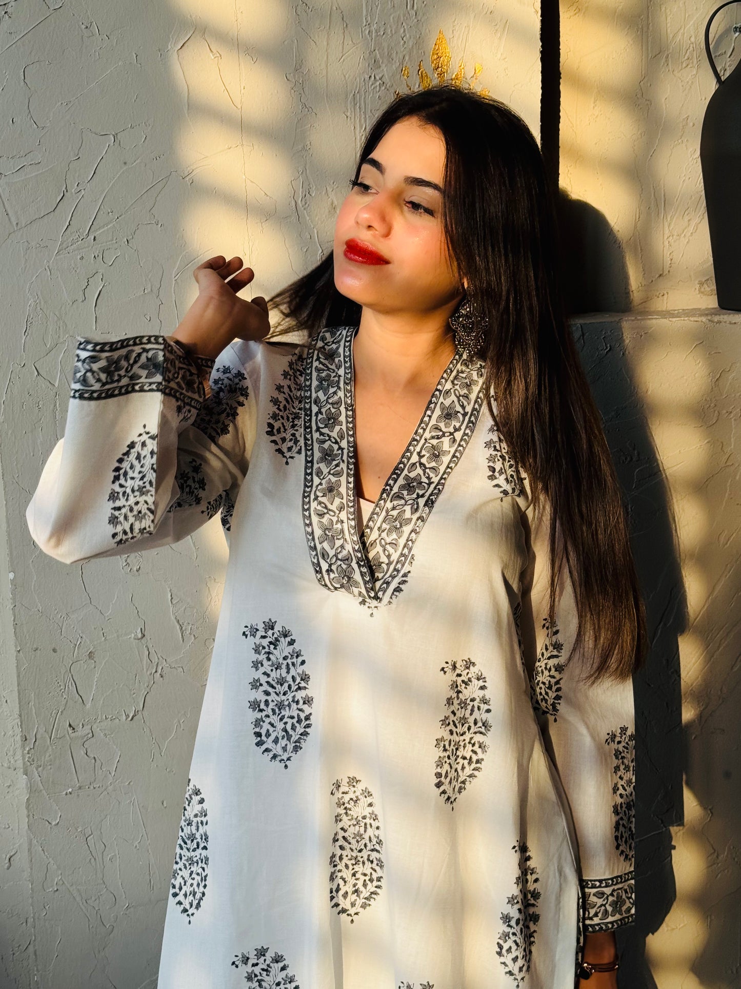 Dilnashee hand block printed Kurta set