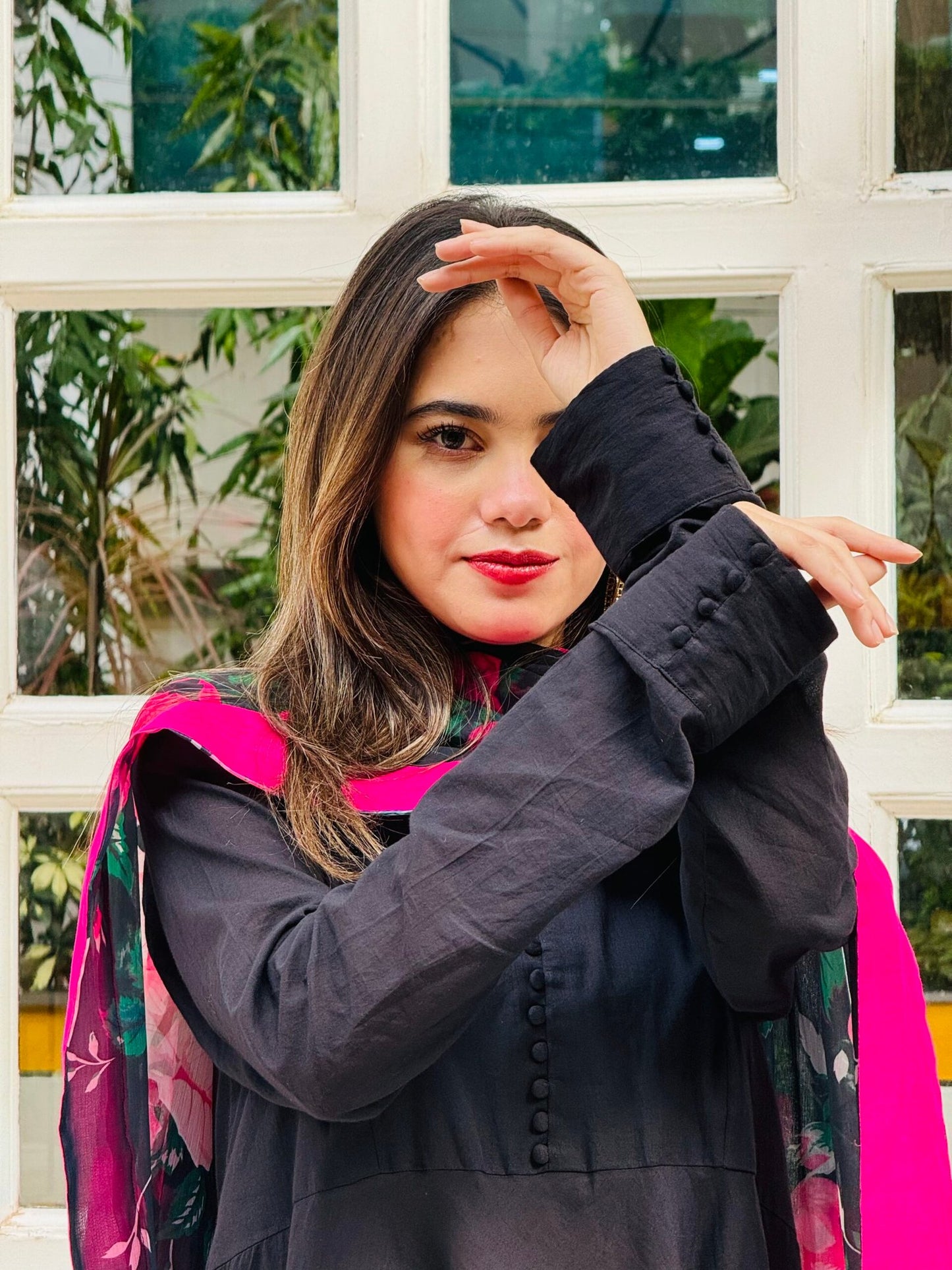 Laila Kalidar with chiffon dupatta