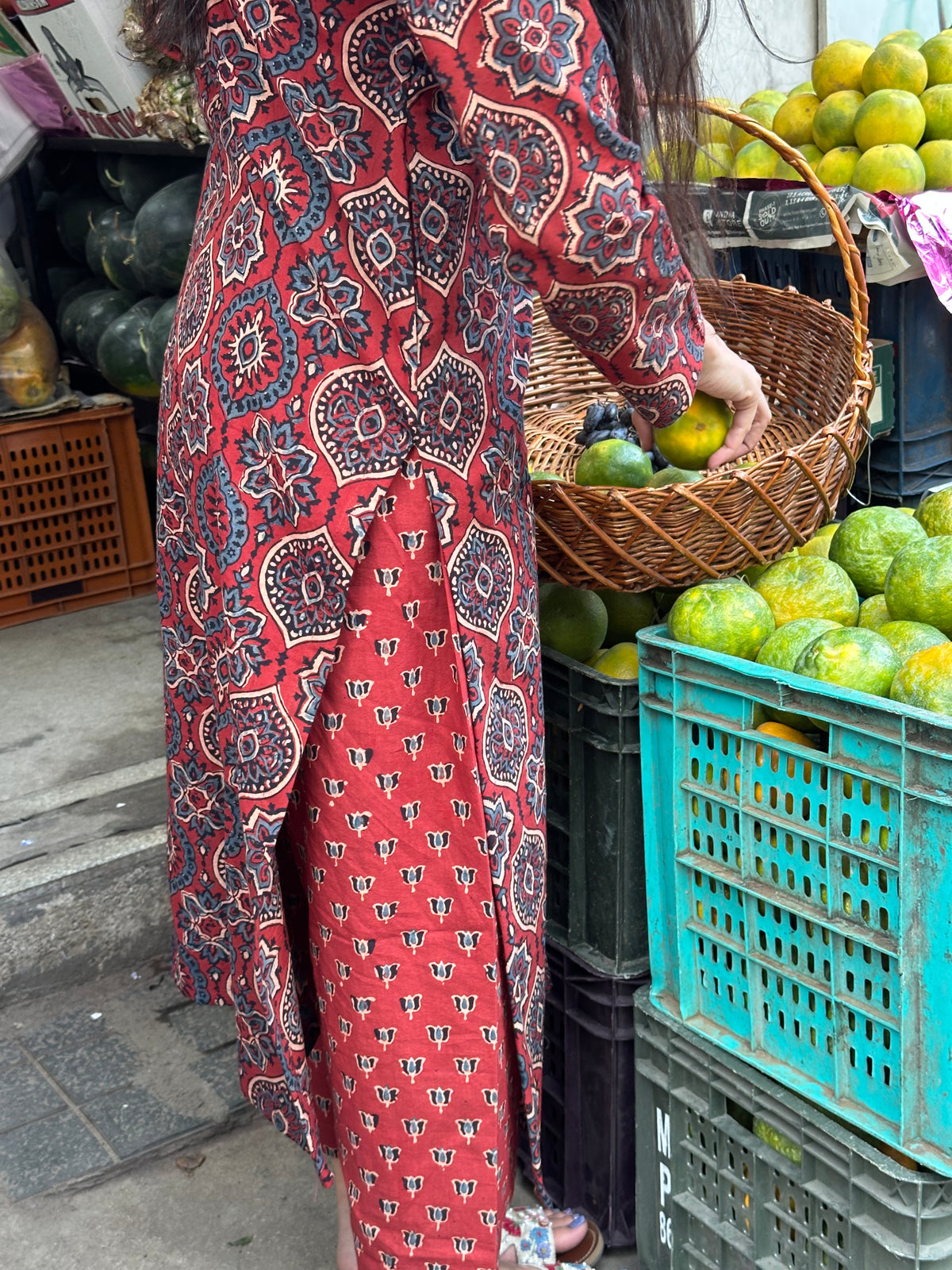 Madhubala Ajrakh Suit Set