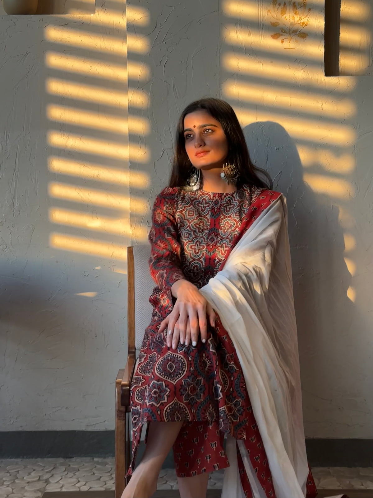 Madhubala Ajrakh Suit Set