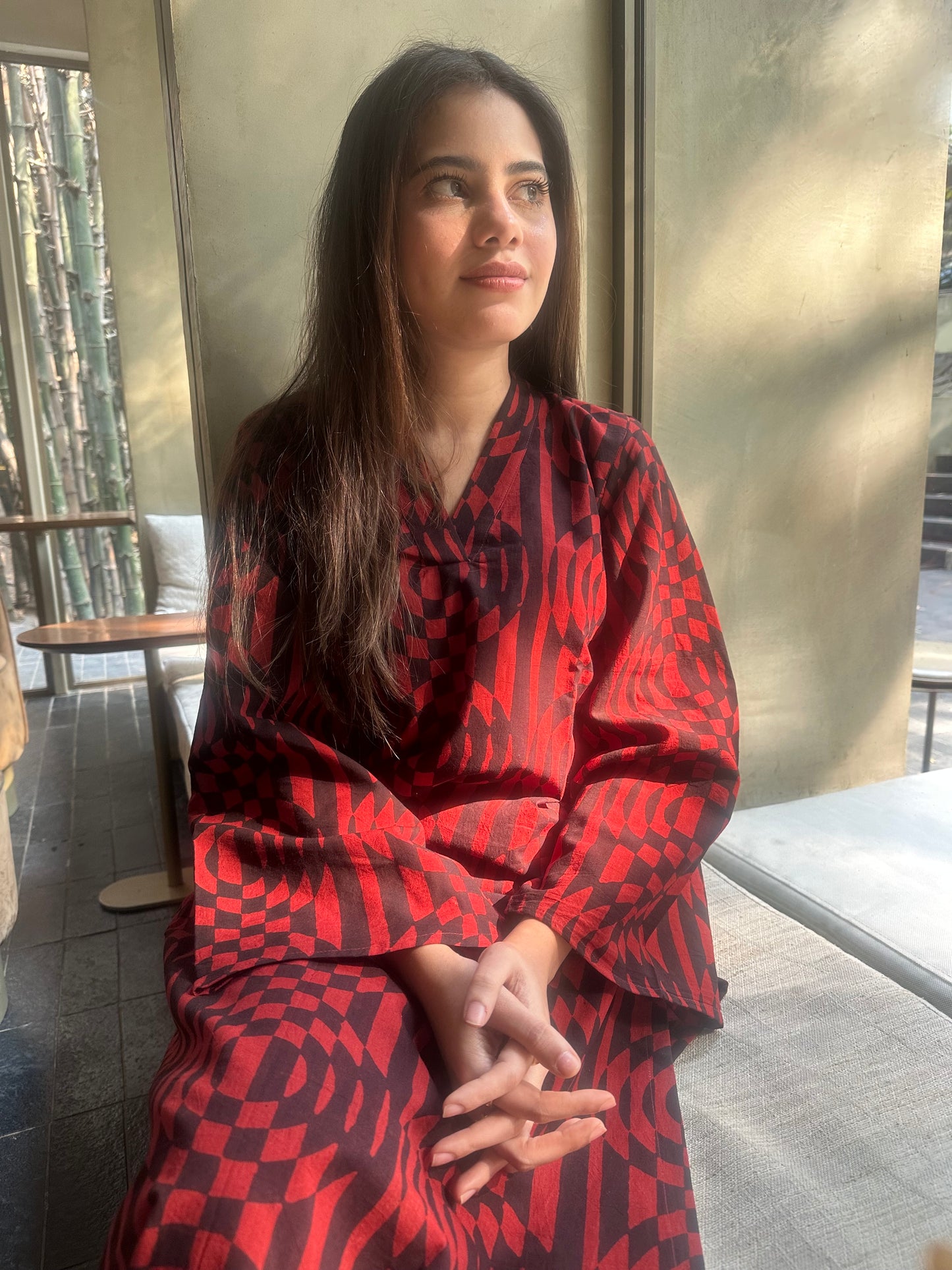 Crimson-Muse Ajrak Printed Set