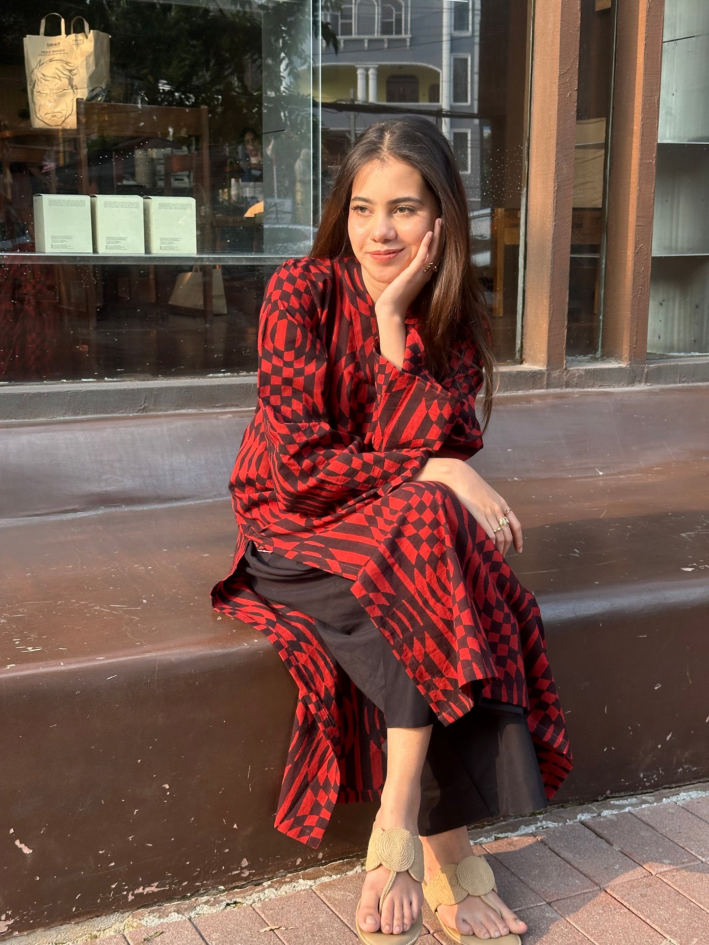 Crimson-Muse Ajrak Printed Set