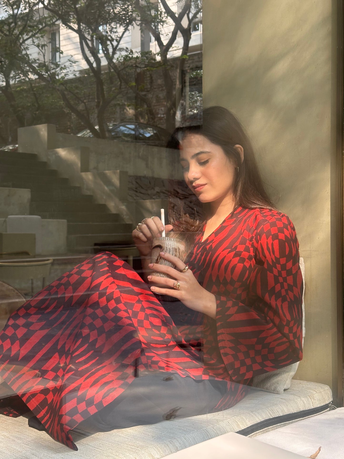 Crimson-Muse Ajrak Printed Set