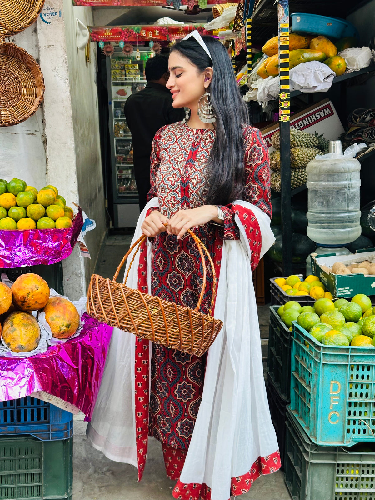 Madhubala Ajrakh Suit Set