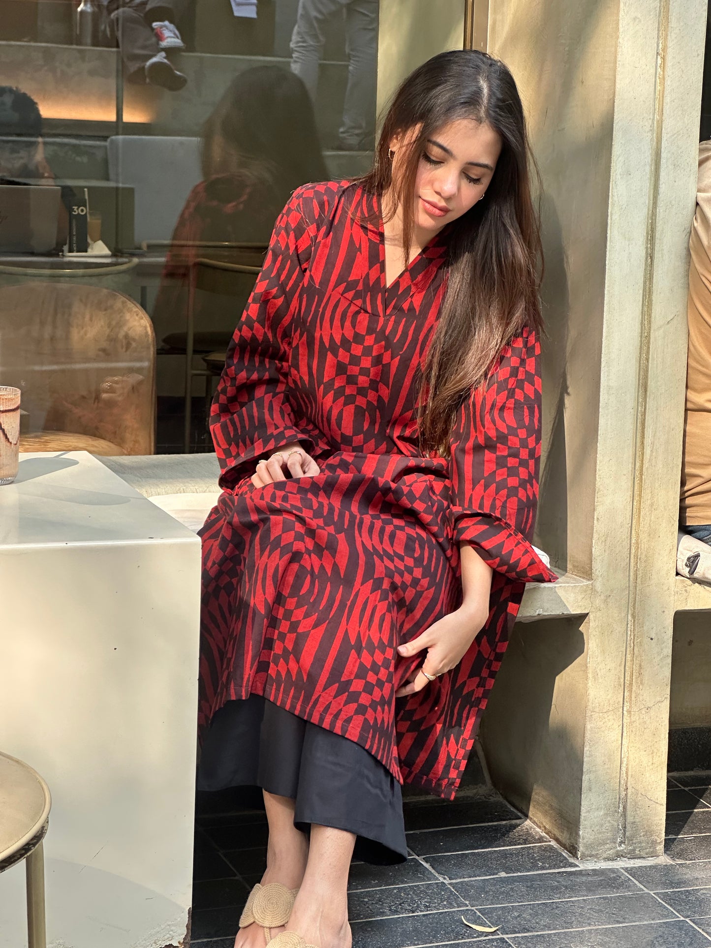 Crimson-Muse Ajrak Printed Set