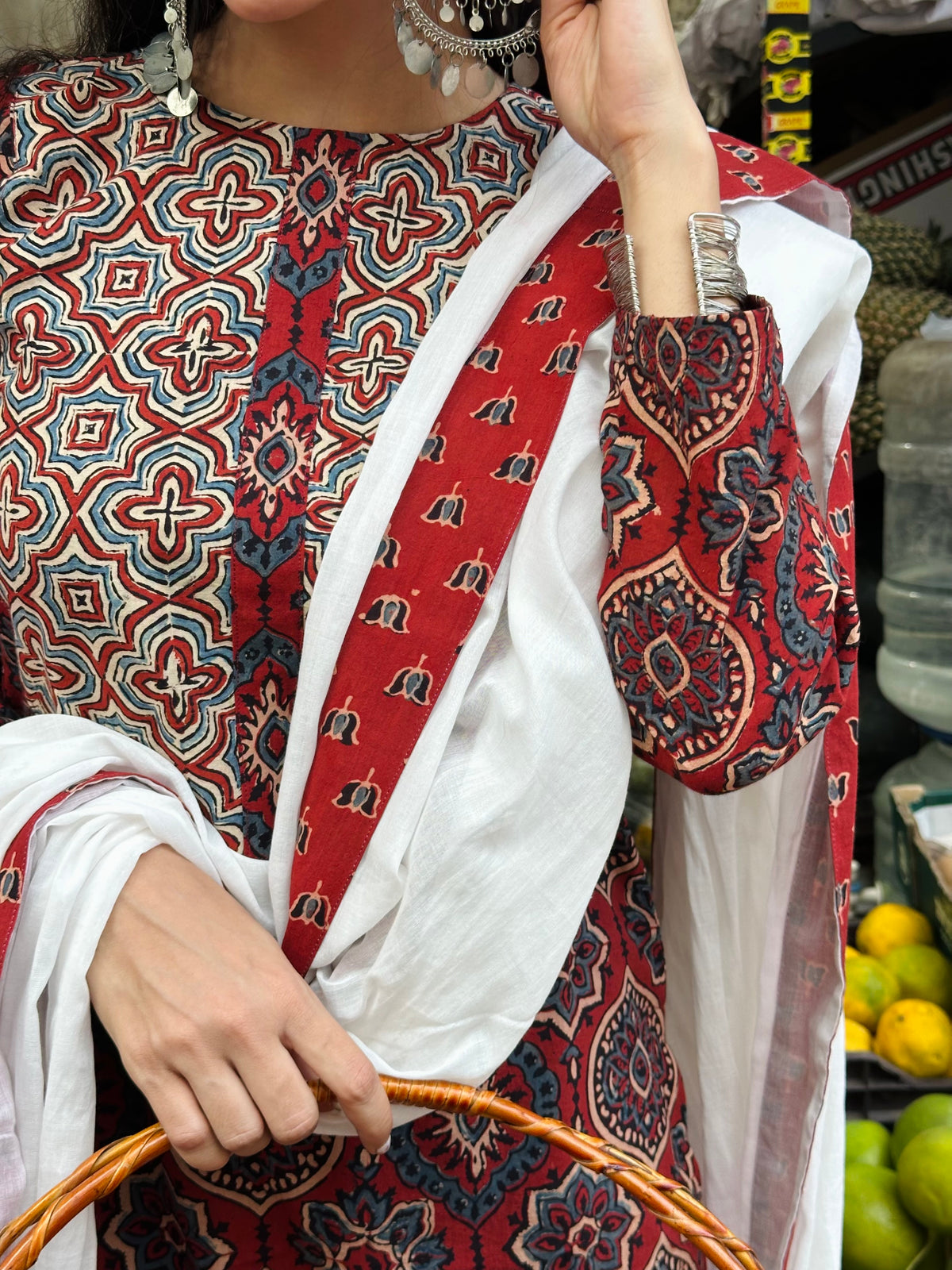 Madhubala Ajrakh Suit Set