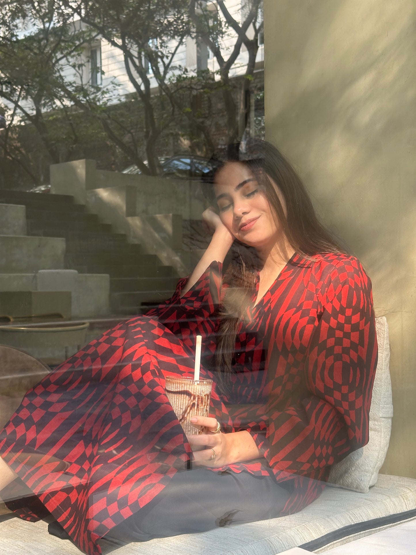 Crimson-Muse Ajrak Printed Set