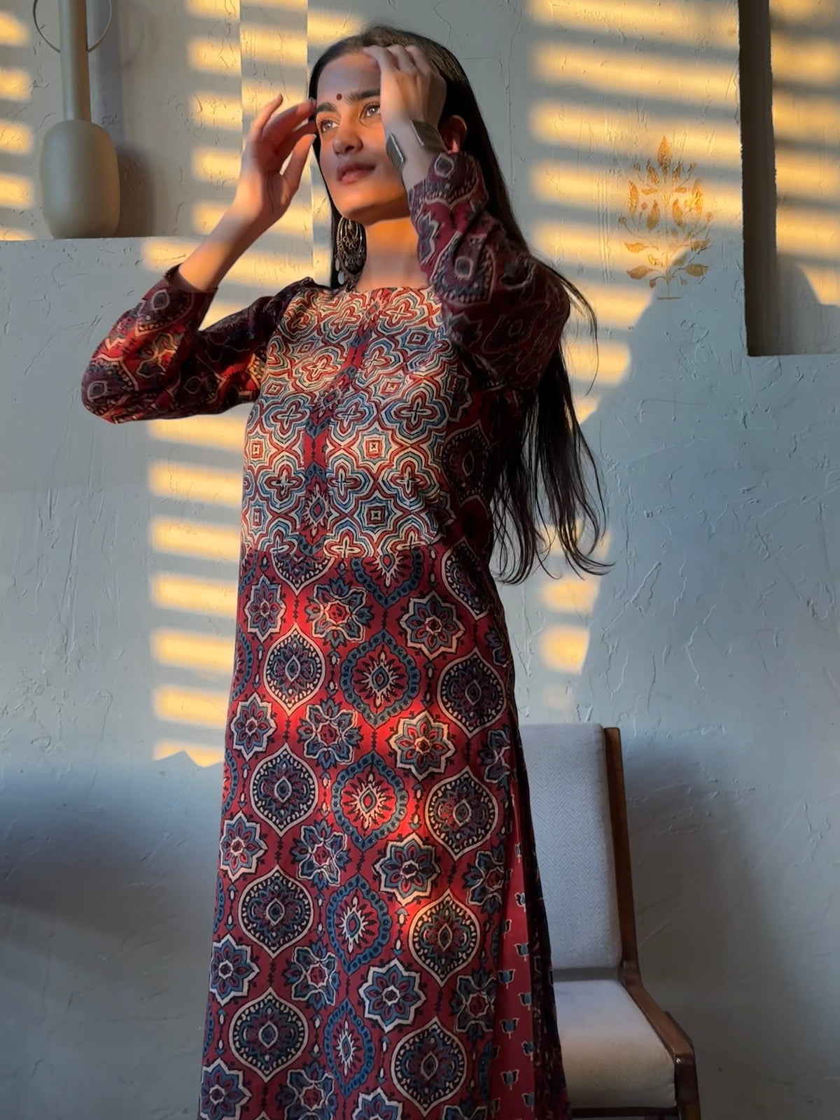 Madhubala Ajrakh Suit Set