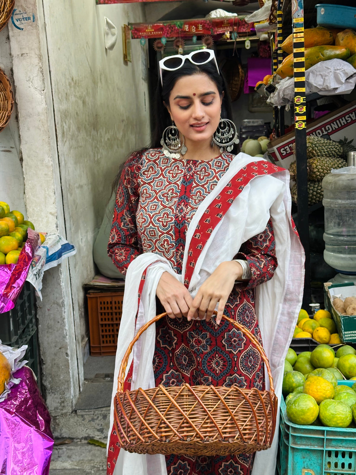 Madhubala Ajrakh Suit Set