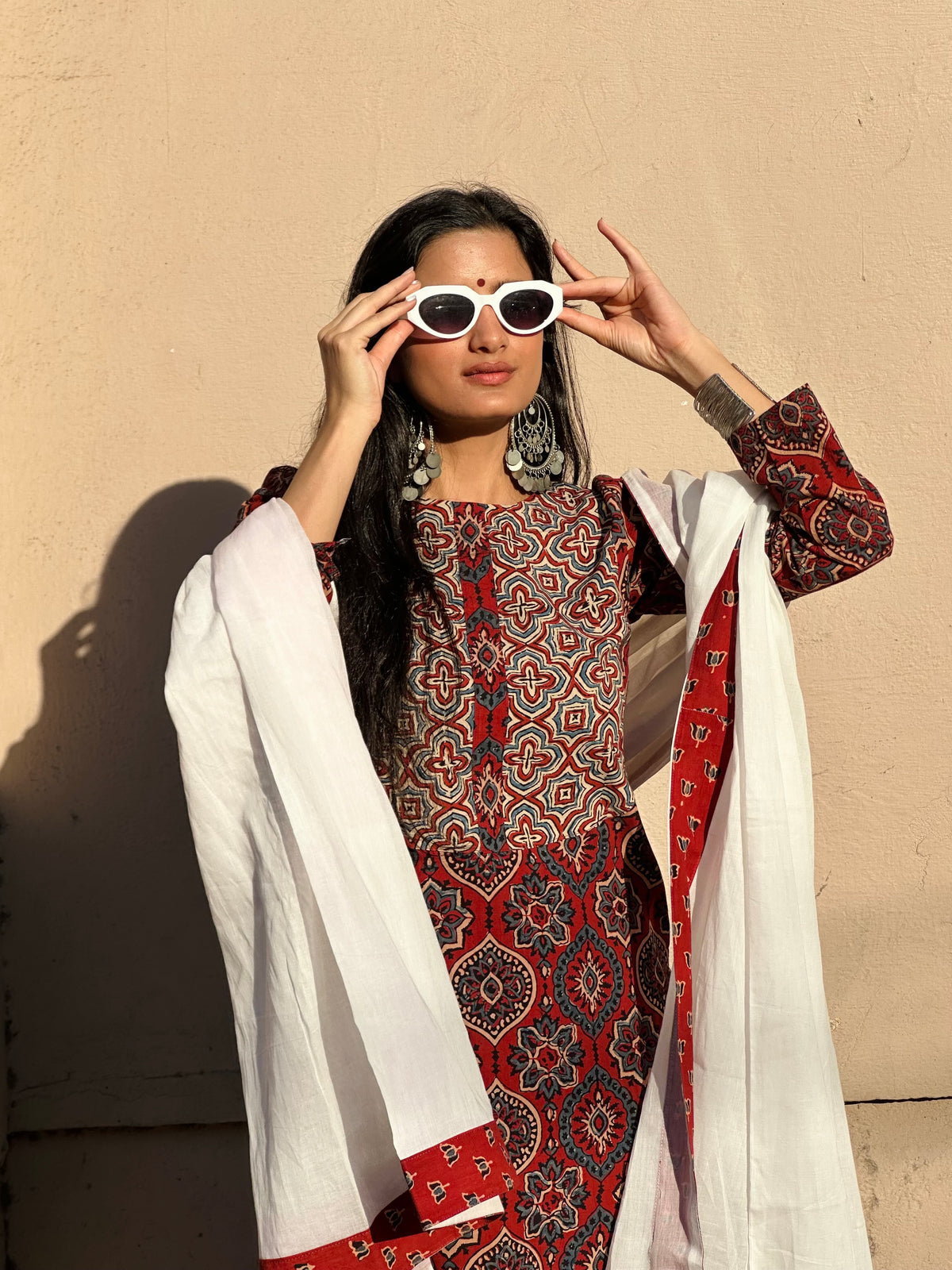 Madhubala Ajrakh Suit Set