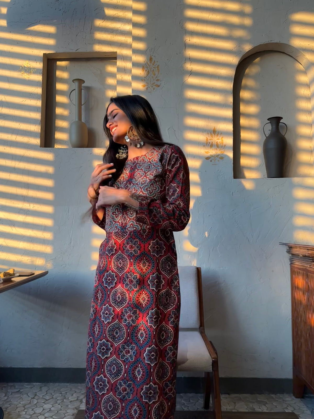 Madhubala Ajrakh Suit Set