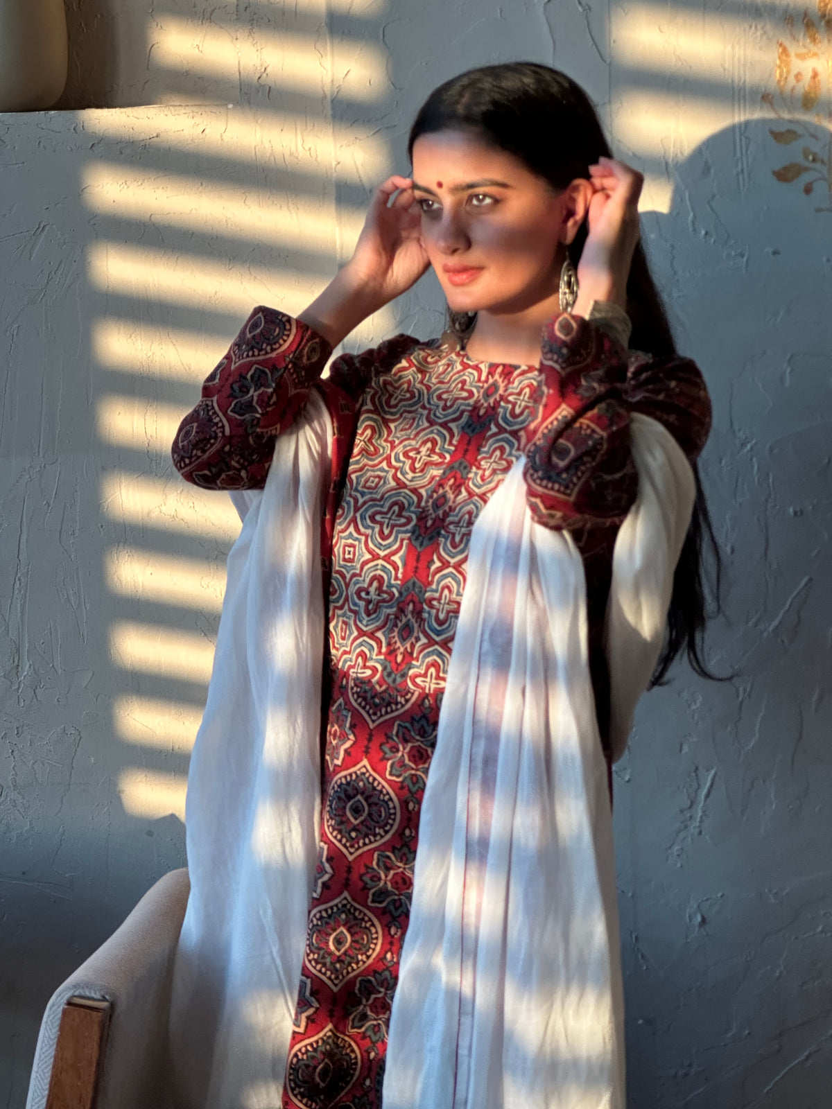 Madhubala Ajrakh Suit Set