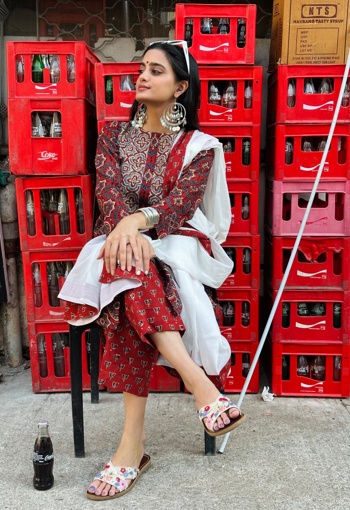 Madhubala Ajrakh Suit Set