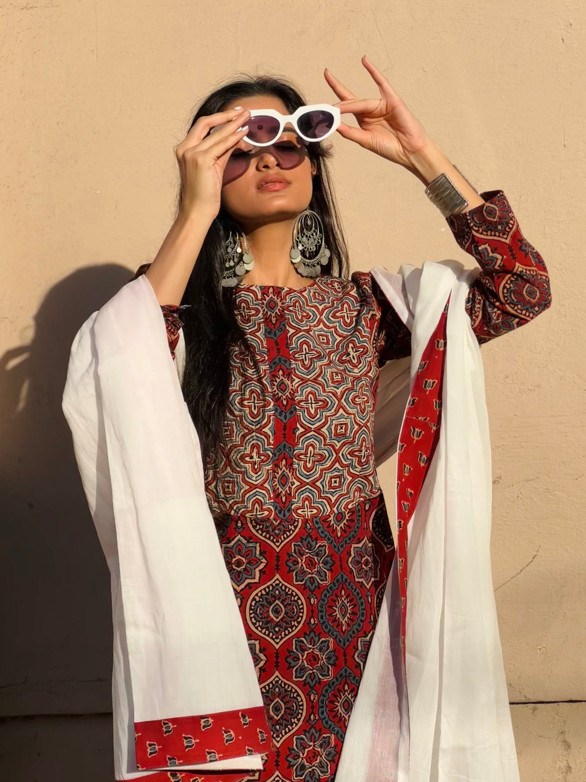 Madhubala Ajrakh Suit Set