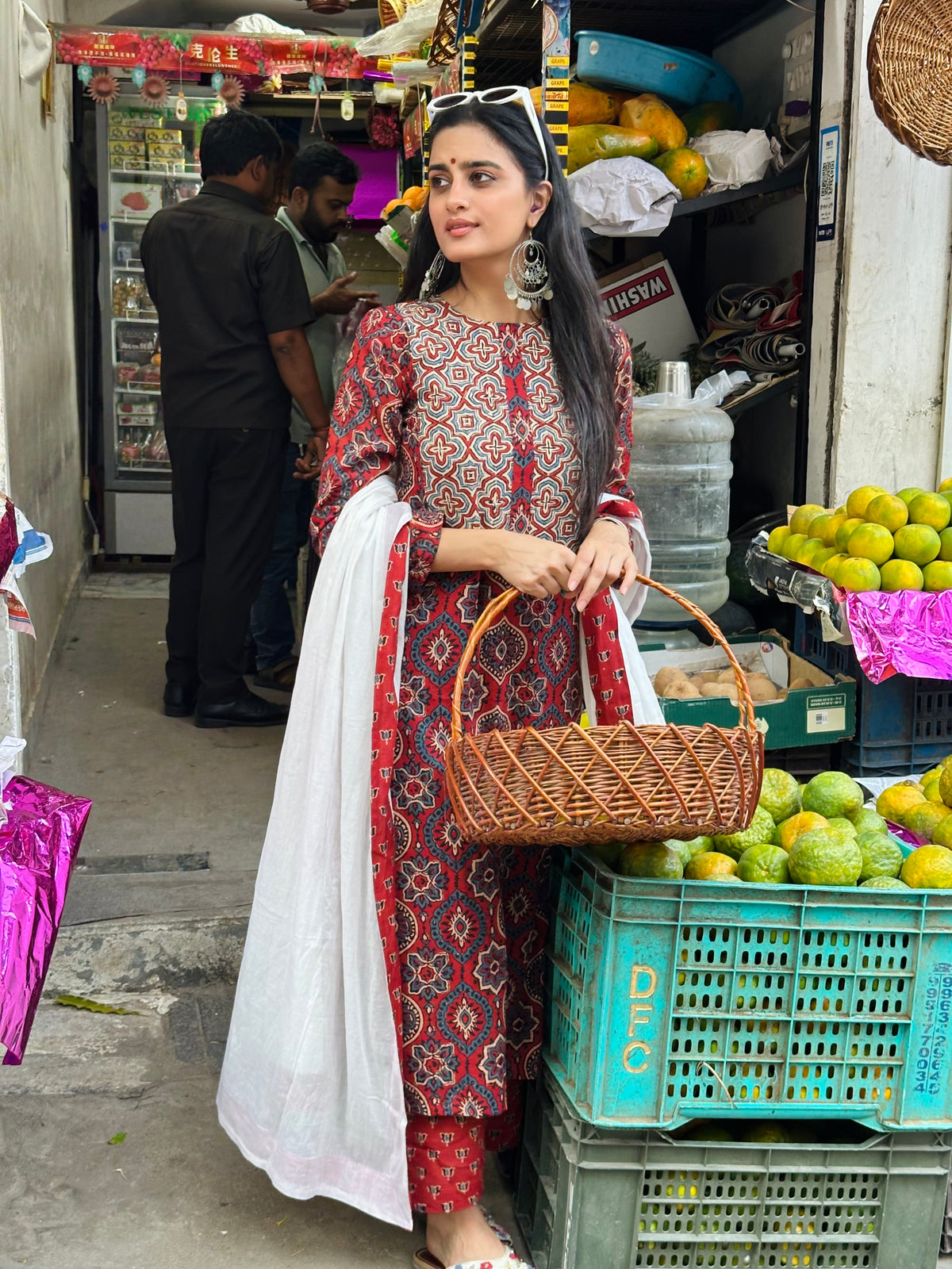 Madhubala Ajrakh Suit Set