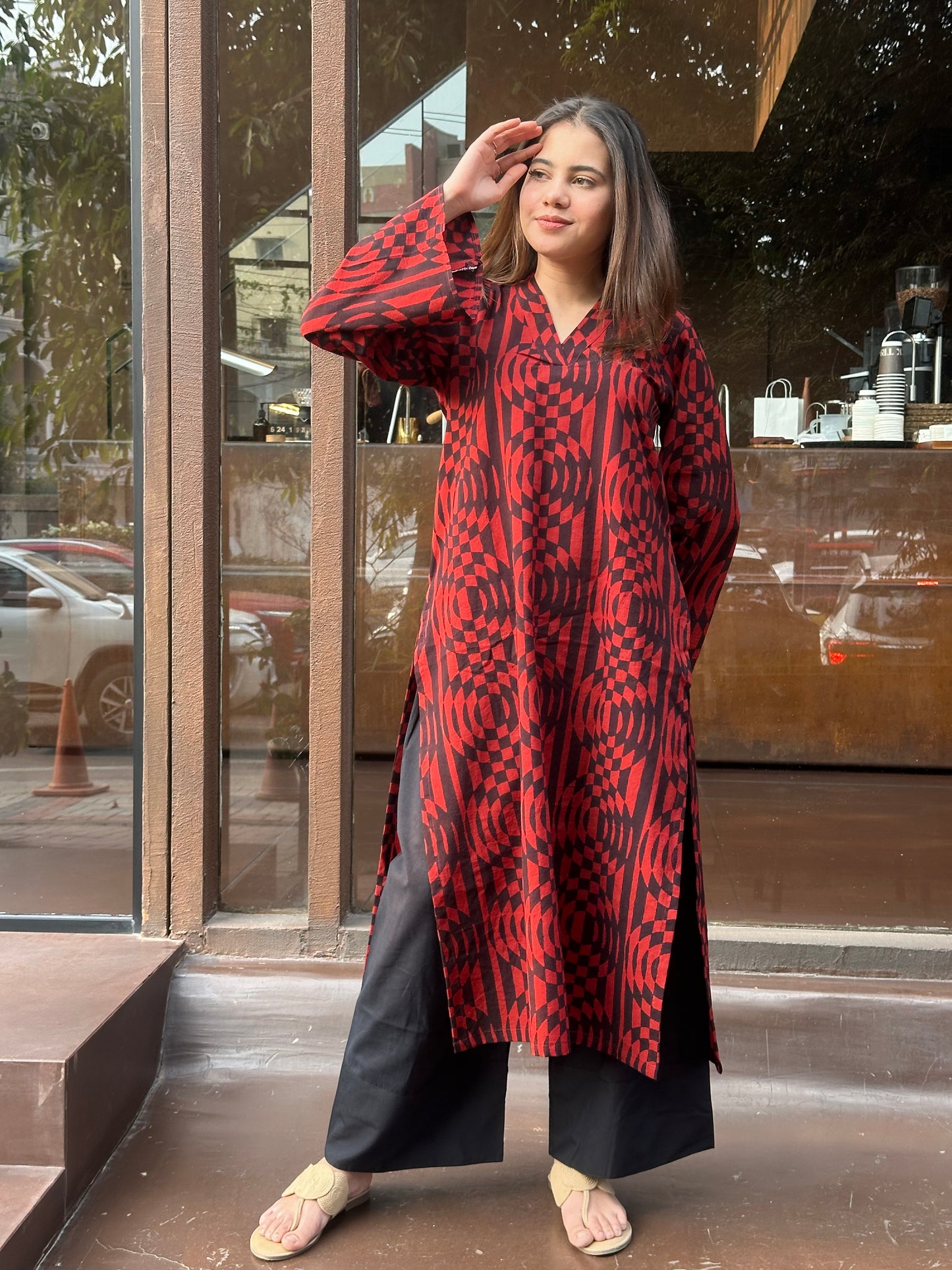 Crimson-Muse Ajrak Printed Set