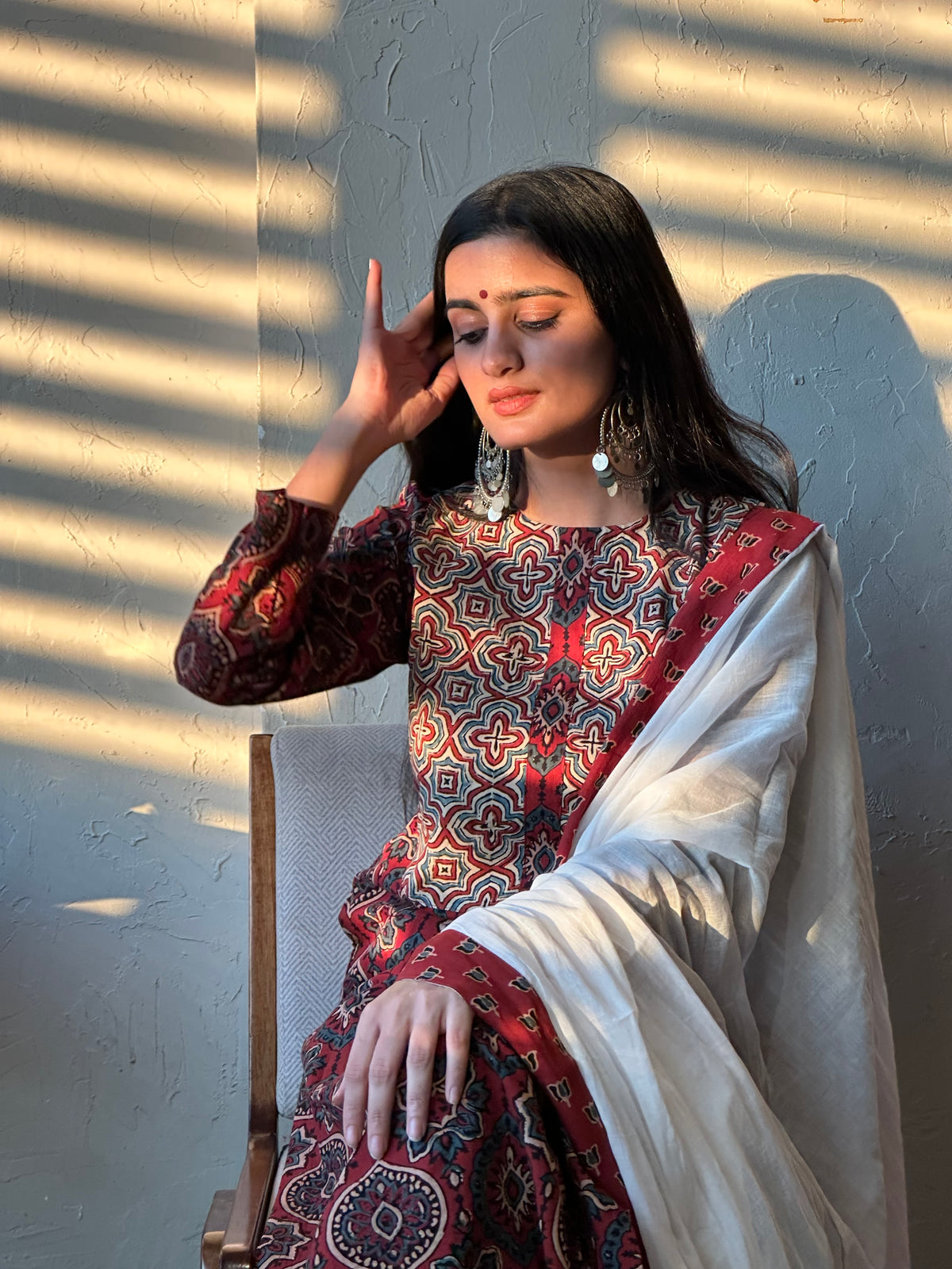 Madhubala Ajrakh Suit Set