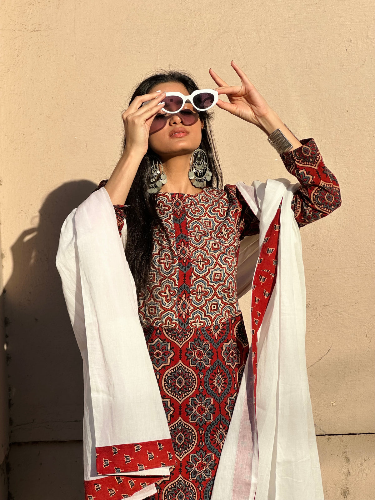 Madhubala Ajrakh Suit Set