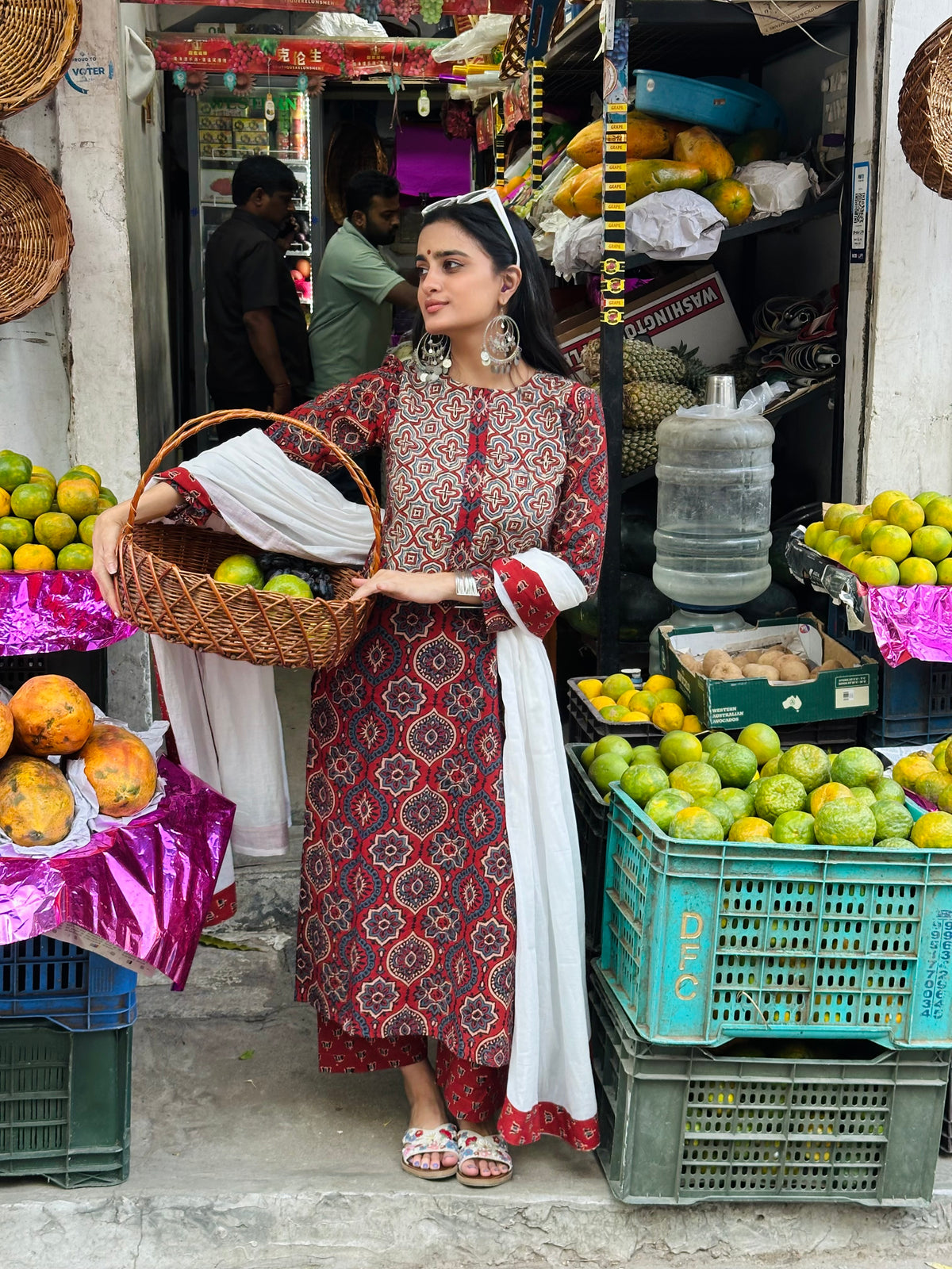 Madhubala Ajrakh Suit Set