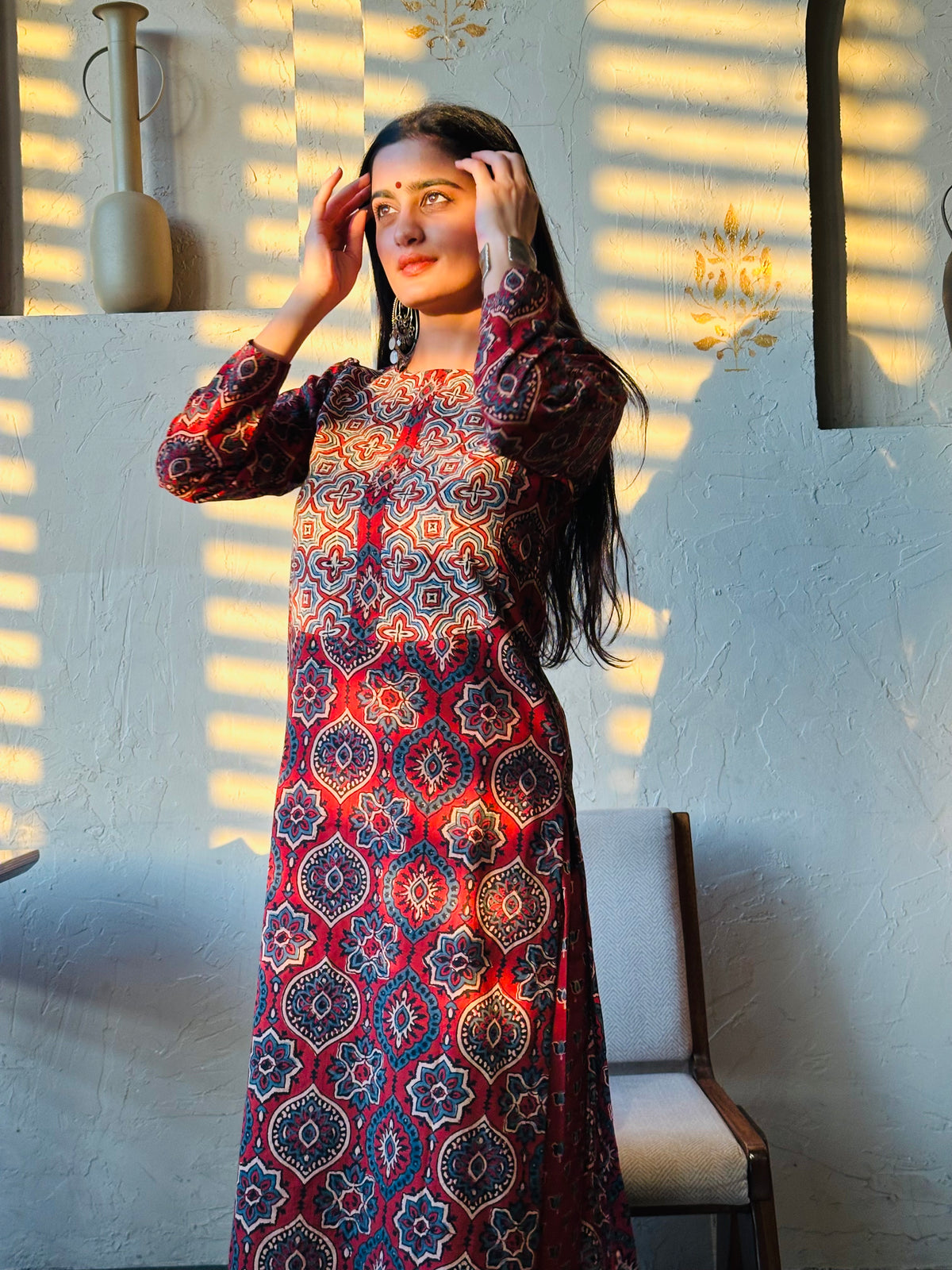 Madhubala Ajrakh Suit Set