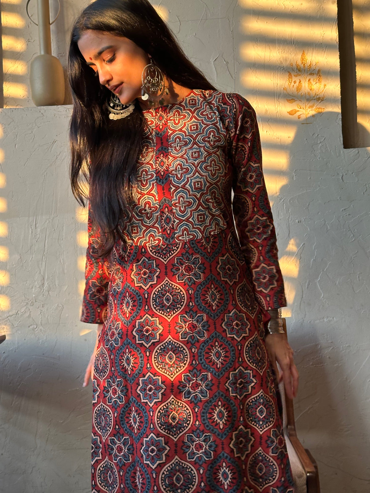 Madhubala Ajrakh Suit Set