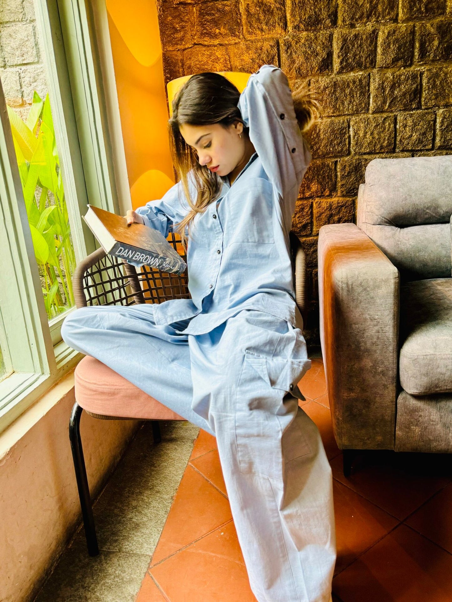 Denim Blue Linen Co-ord set