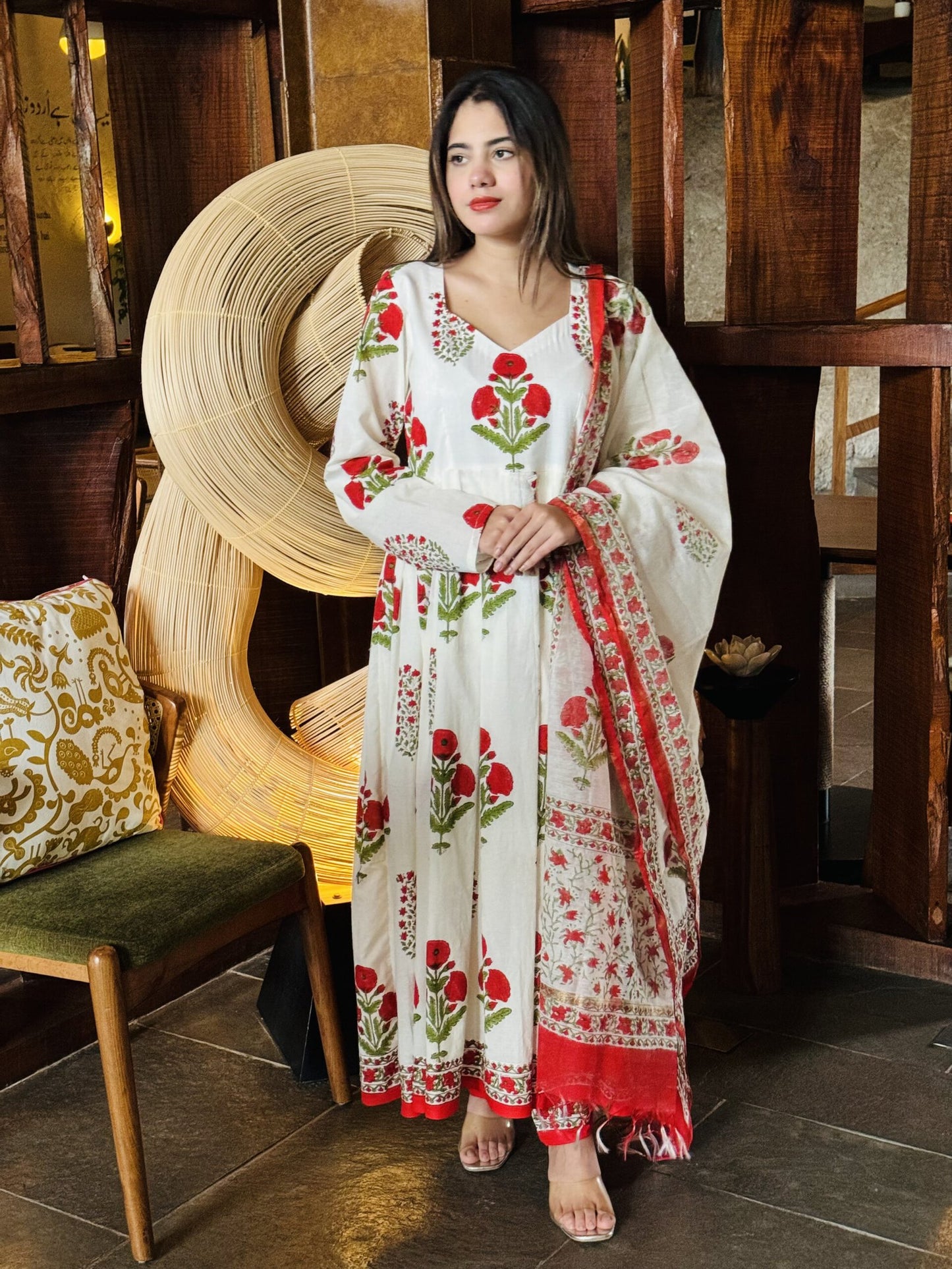 Maheen Kalidar blockprinted Set