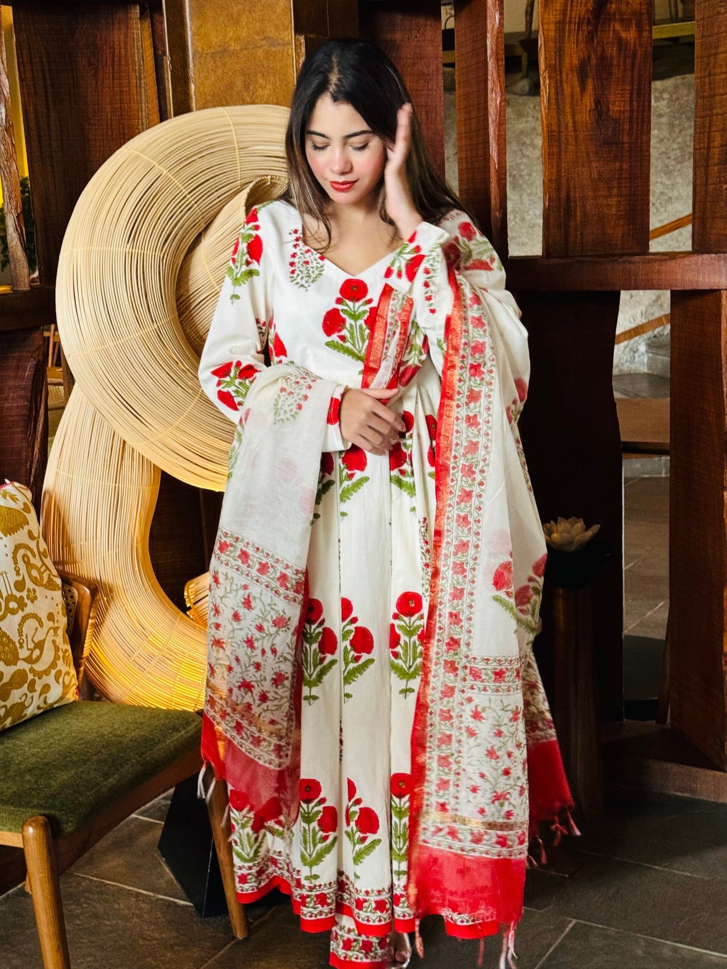 Maheen Kalidar blockprinted Set