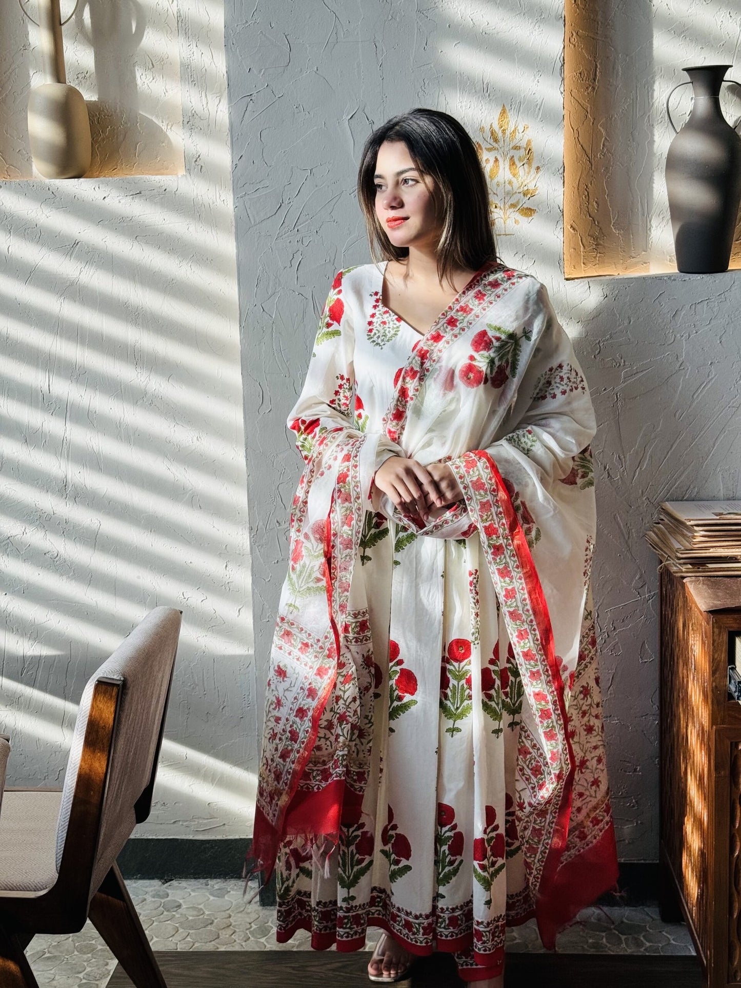 Maheen Kalidar blockprinted Set