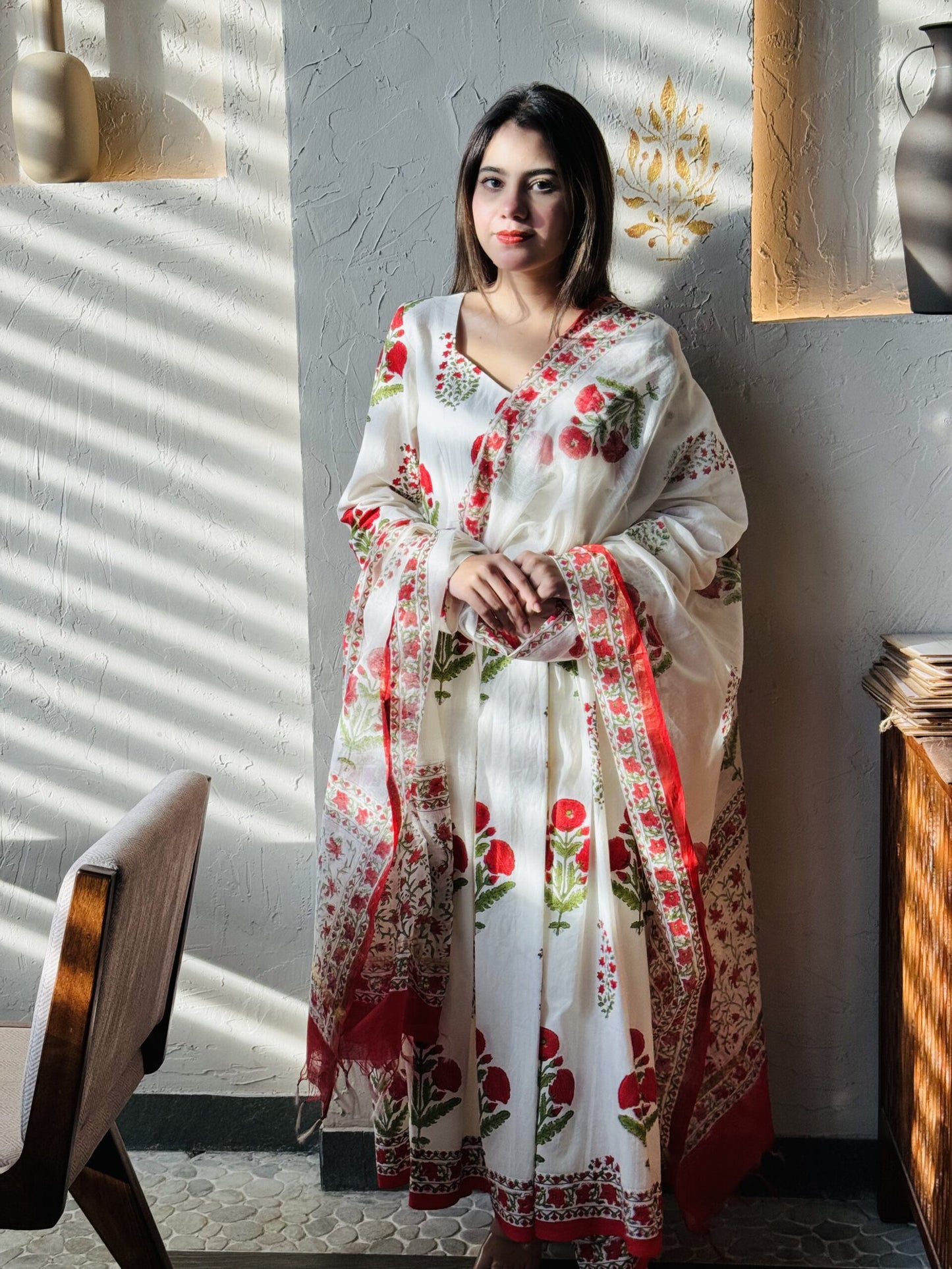 Maheen Kalidar blockprinted Set