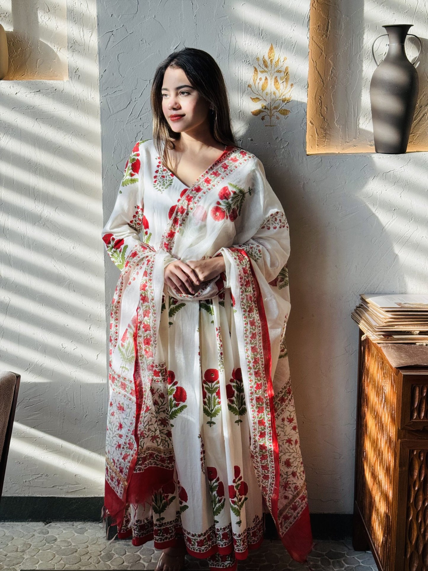 Maheen Kalidar blockprinted Set