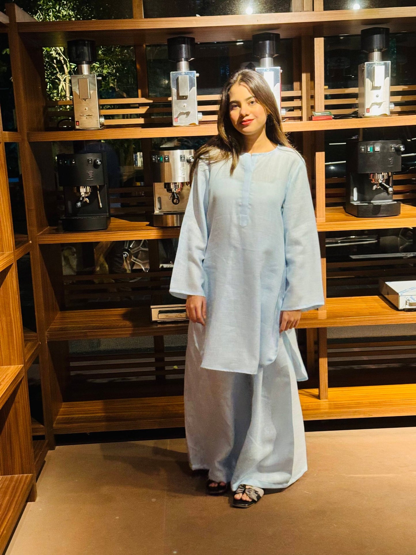 Powder blue linen co-ord set